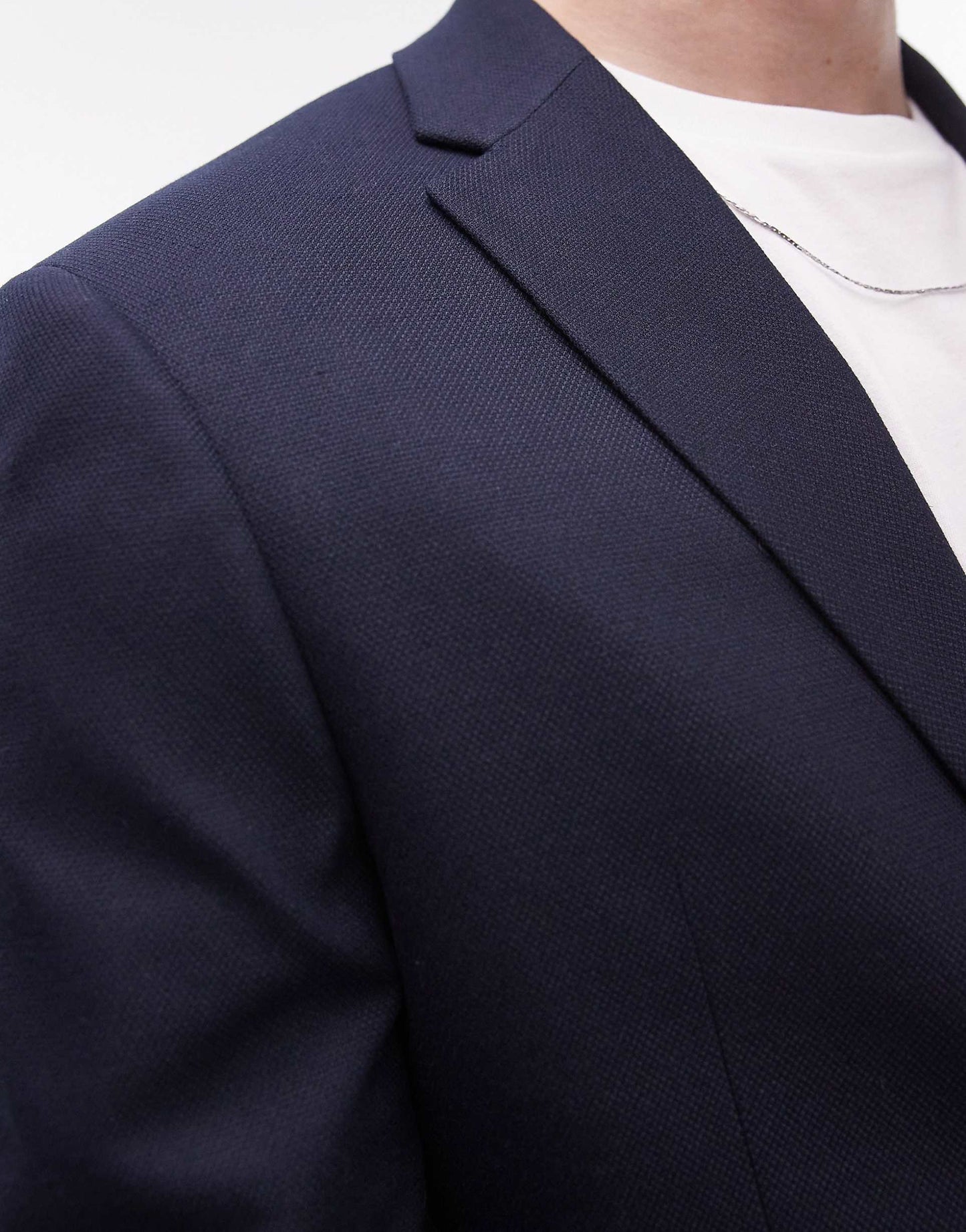 Skinny Textured Suit Jacket