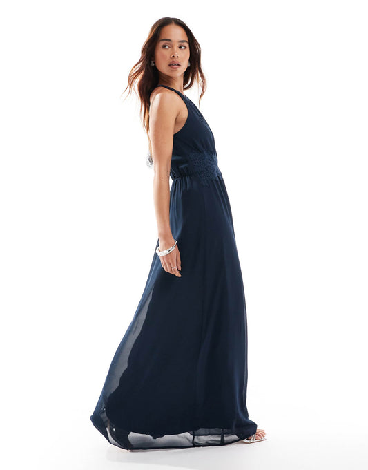 Bridesmaid Halterneck Maxi Dress