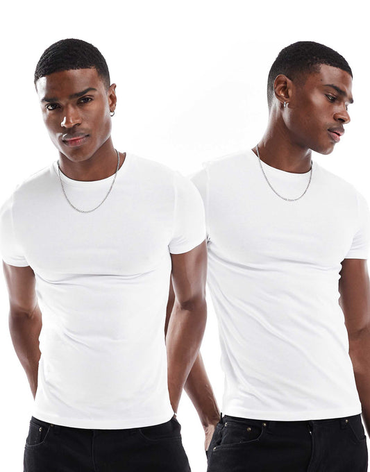 Essential 2 Pack Muscle Fit T-Shirts