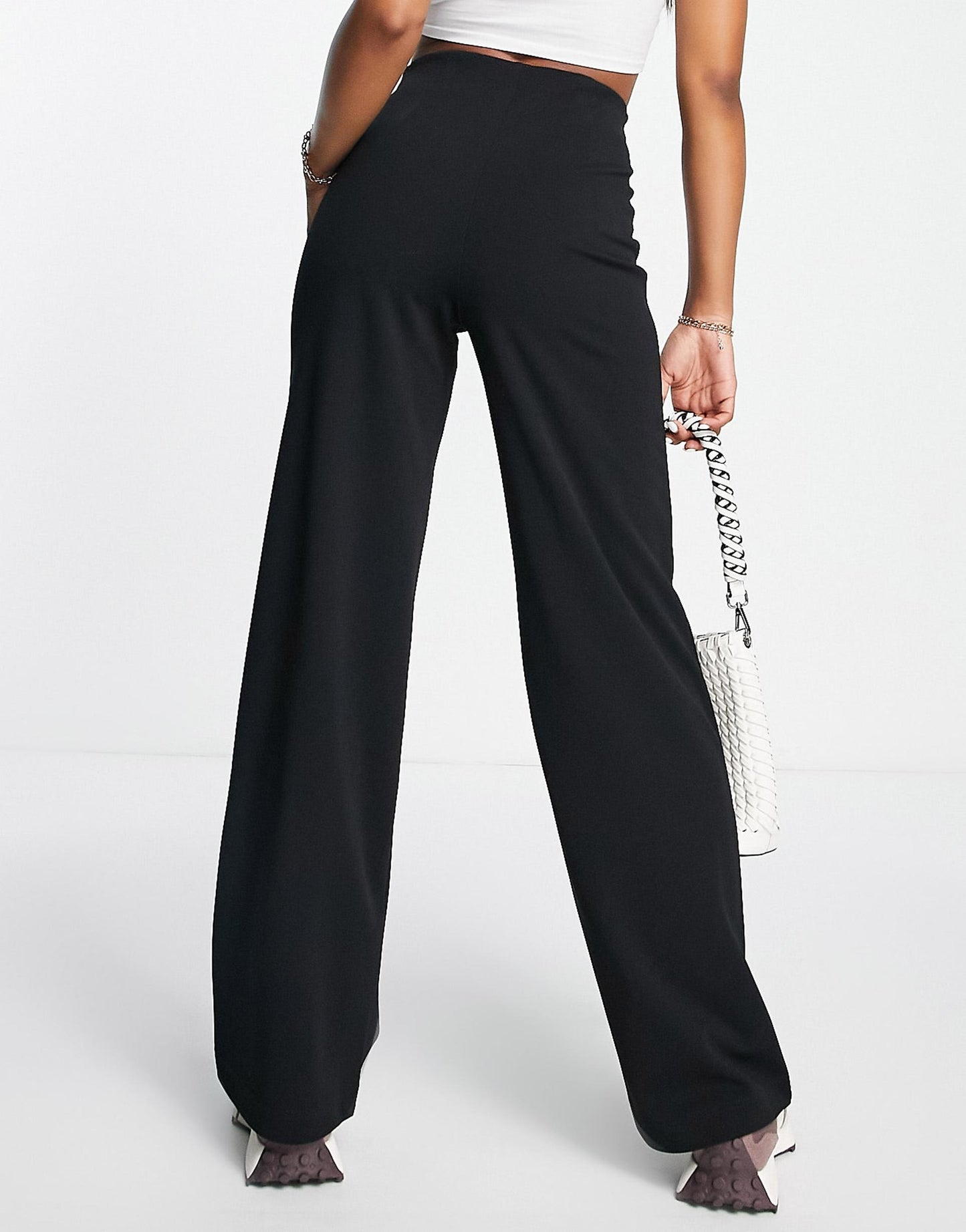 Pleat Front Wide Leg Trousers