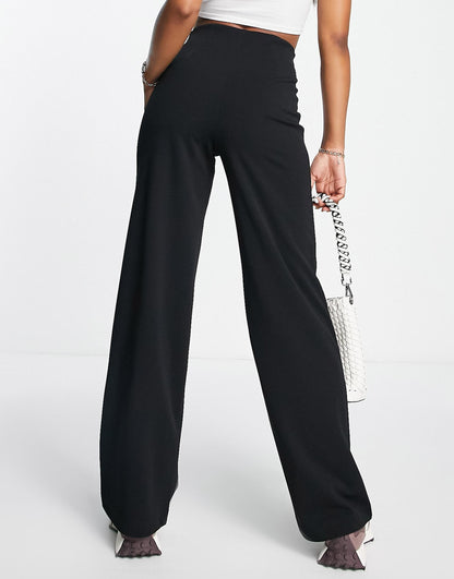 Pleat Front Wide Leg Trousers