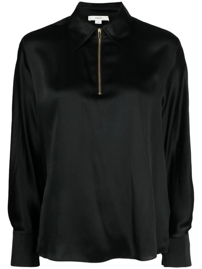Silk Long-Sleeve Blouse