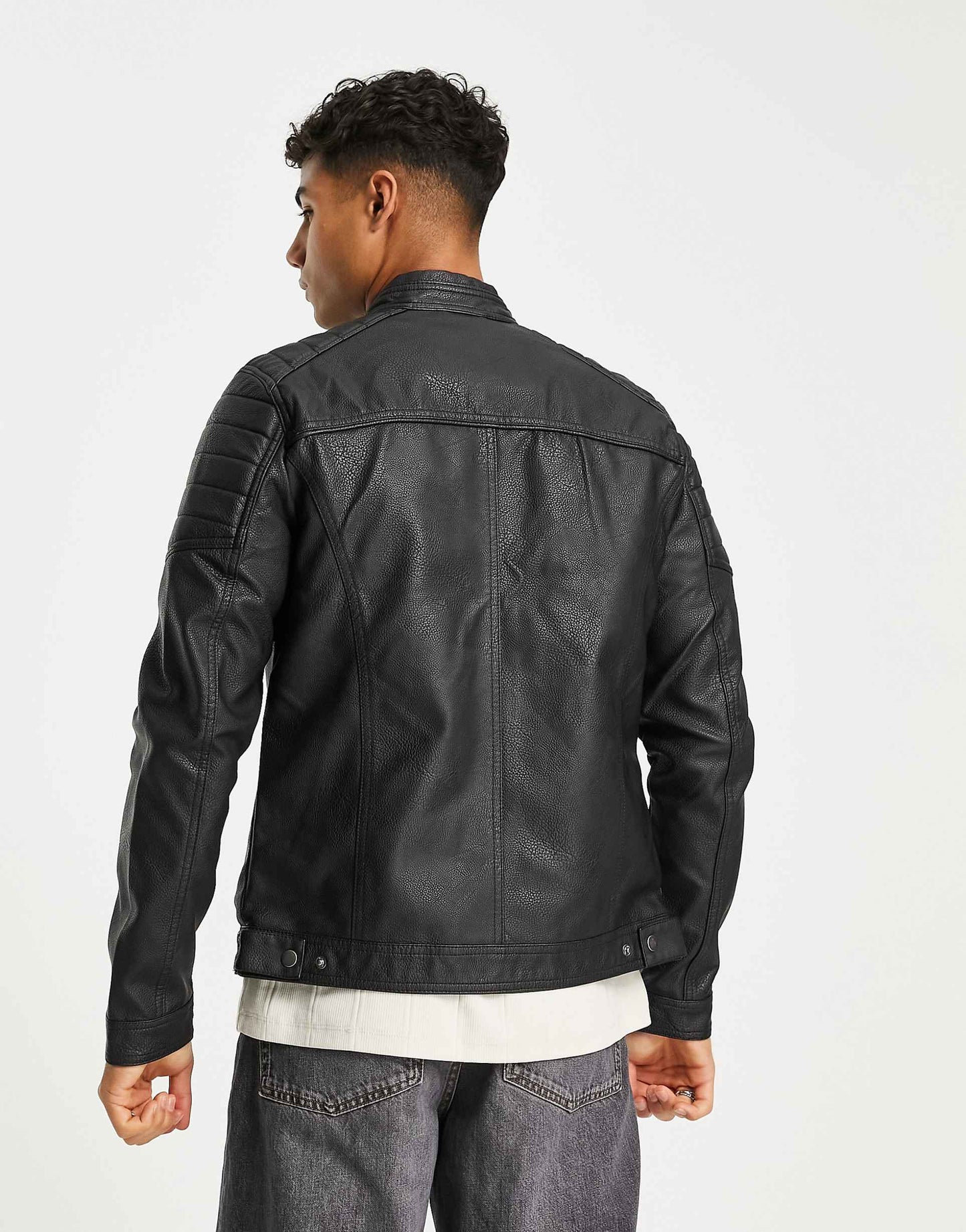 Essentials Faux Leather Racer Jacket