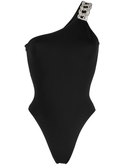 One-Shoulder Chain-Link Bodysuit