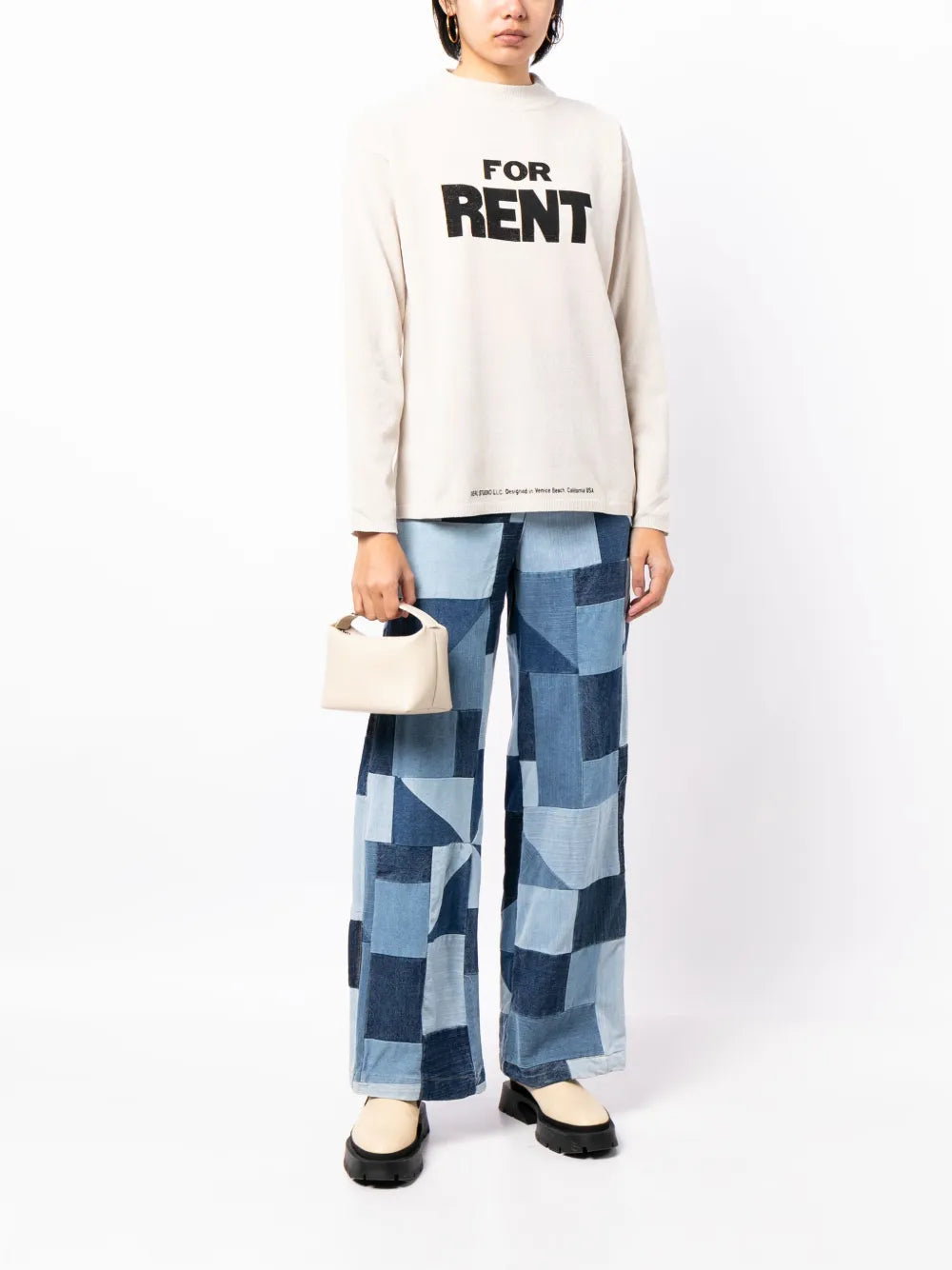For Rent Slogan-Print Jumper