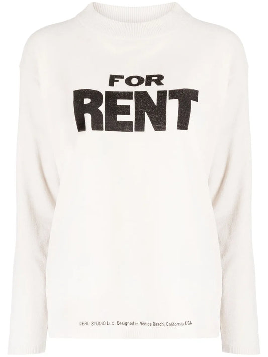 For Rent Slogan-Print Jumper
