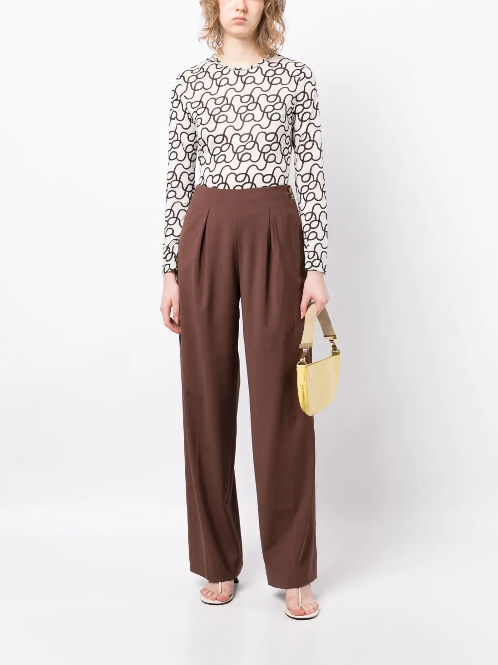 High-Waisted Straight-Leg Trousers