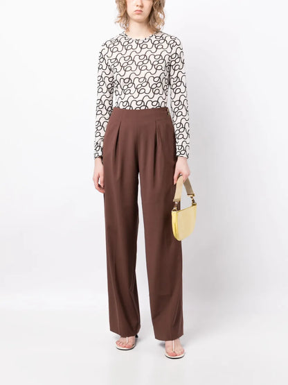 High-Waisted Straight-Leg Trousers