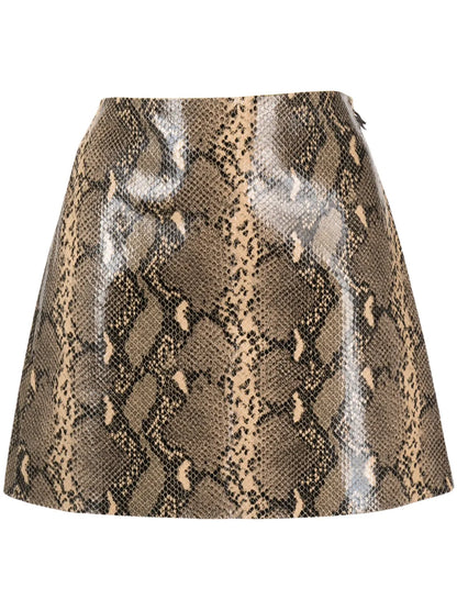 Elodie Snakeskin-Effect Skirt