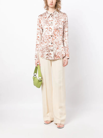 Kora Printed Silk-Blend Blouse