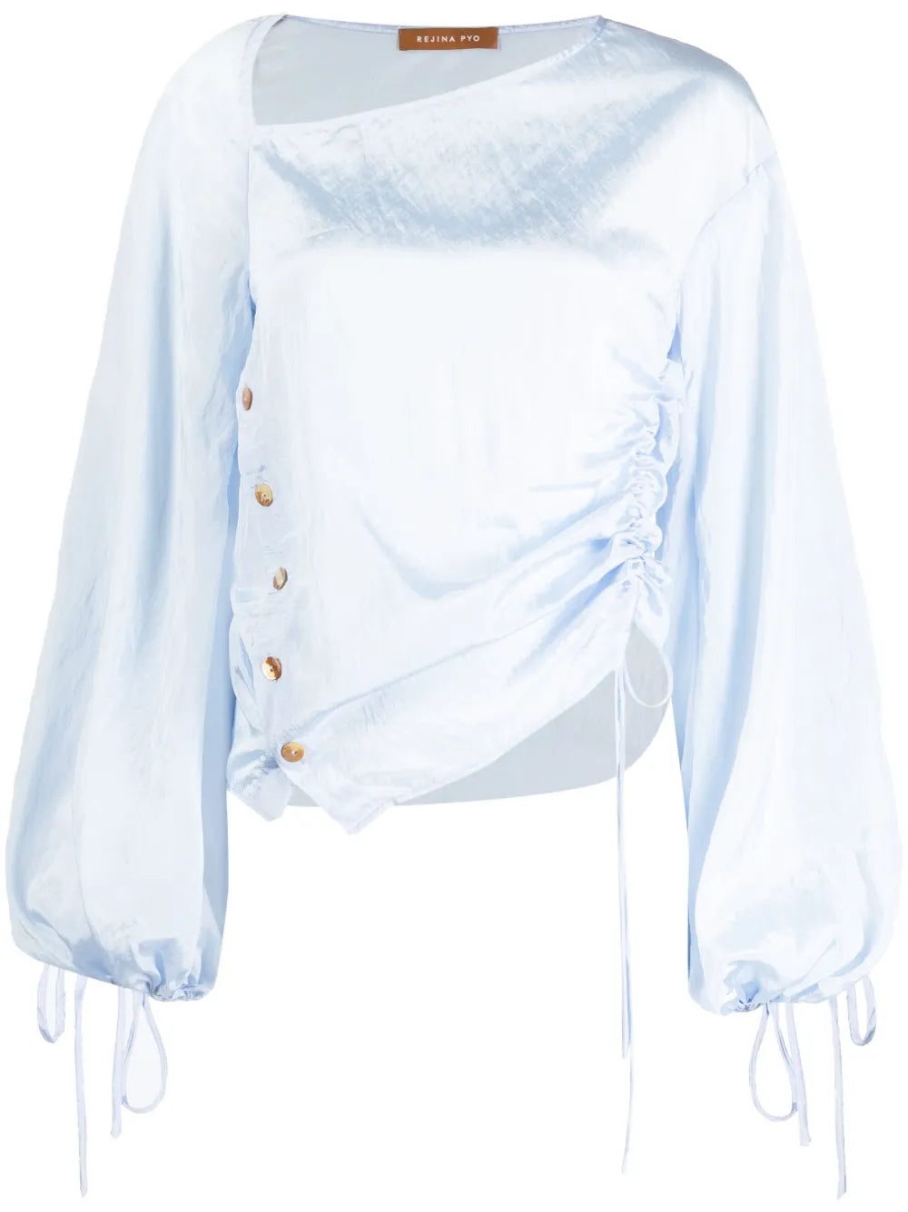 Gathered-Detail Long-Sleeve Top
