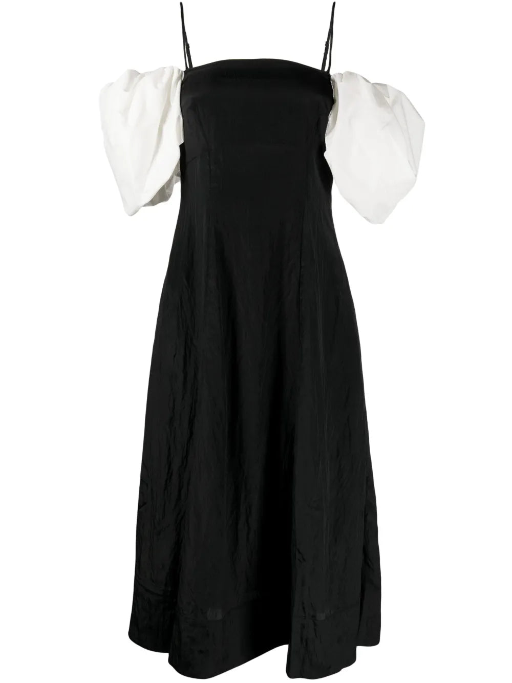 Oksana Puff-Sleeve Midi Dress