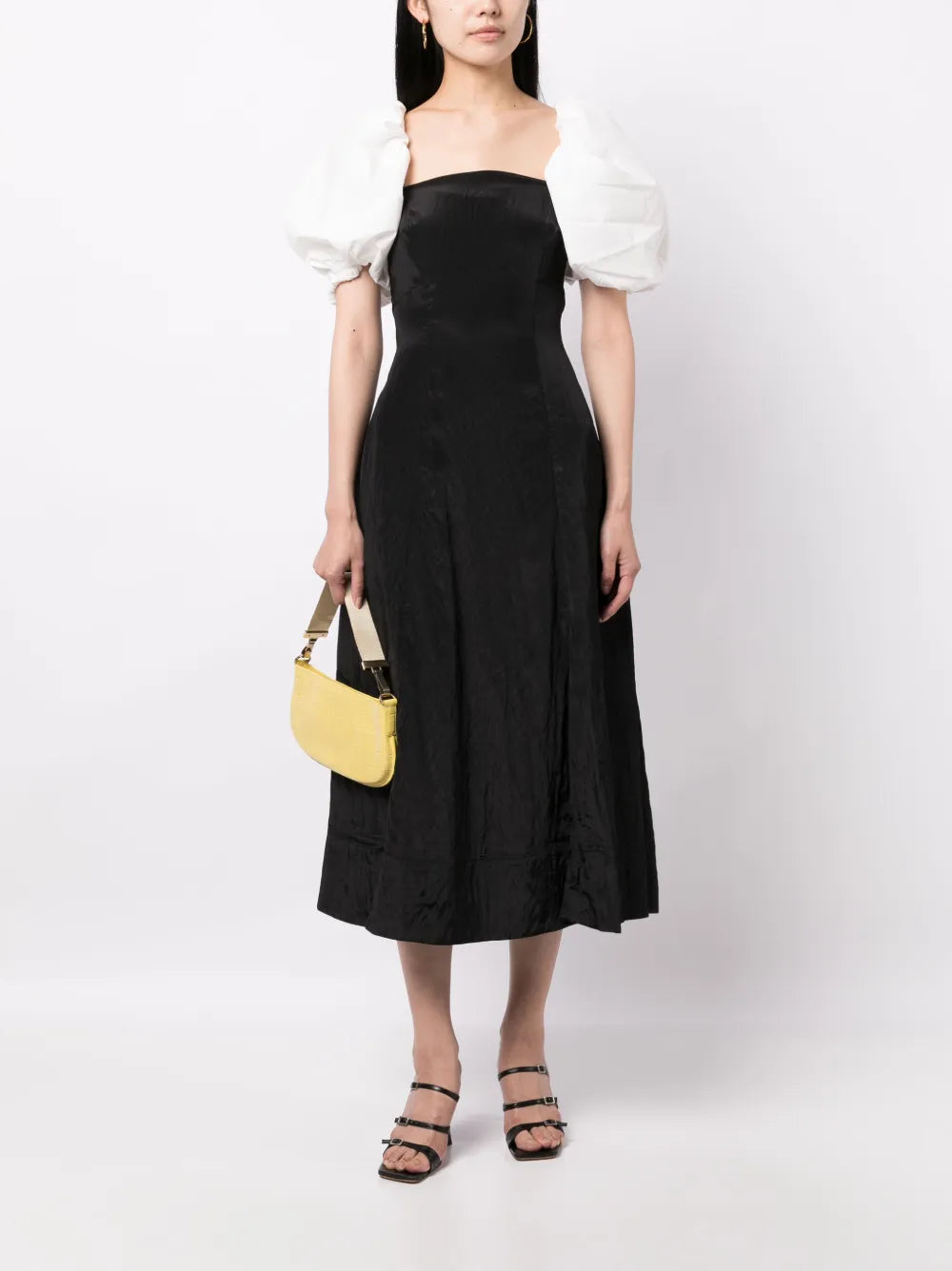 Oksana Puff-Sleeve Midi Dress