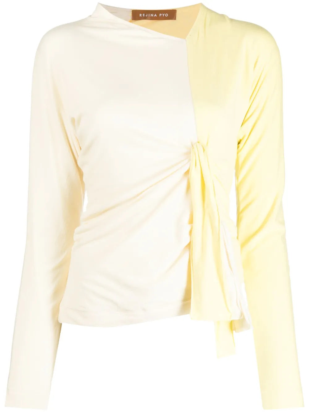 Gathered-Detail Long-Sleeve Top