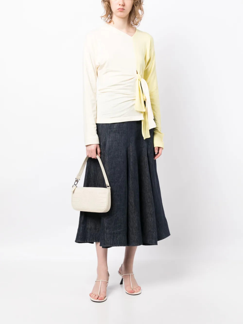 Gathered-Detail Long-Sleeve Top