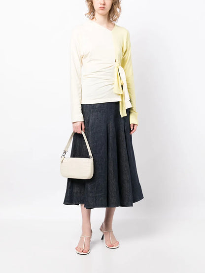Gathered-Detail Long-Sleeve Top