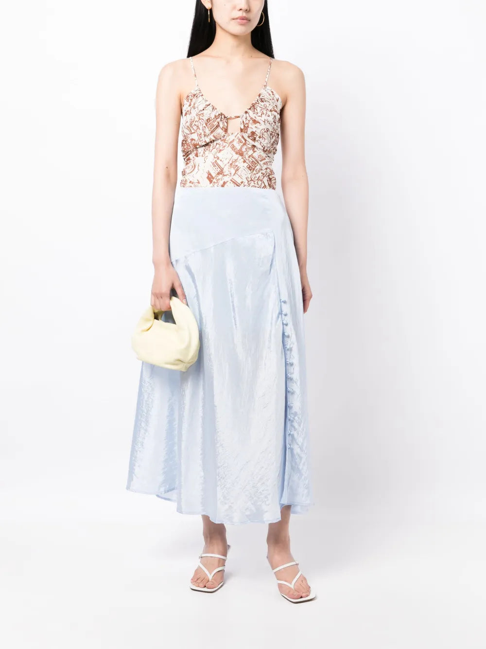 Ria Satin Midi Skirt