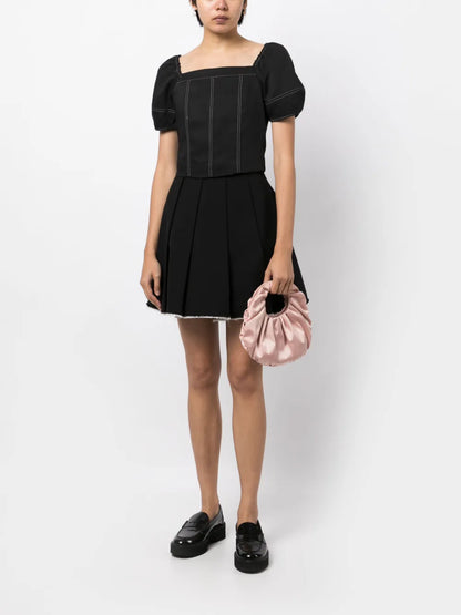 Square-Neck Puff-Sleeve Top