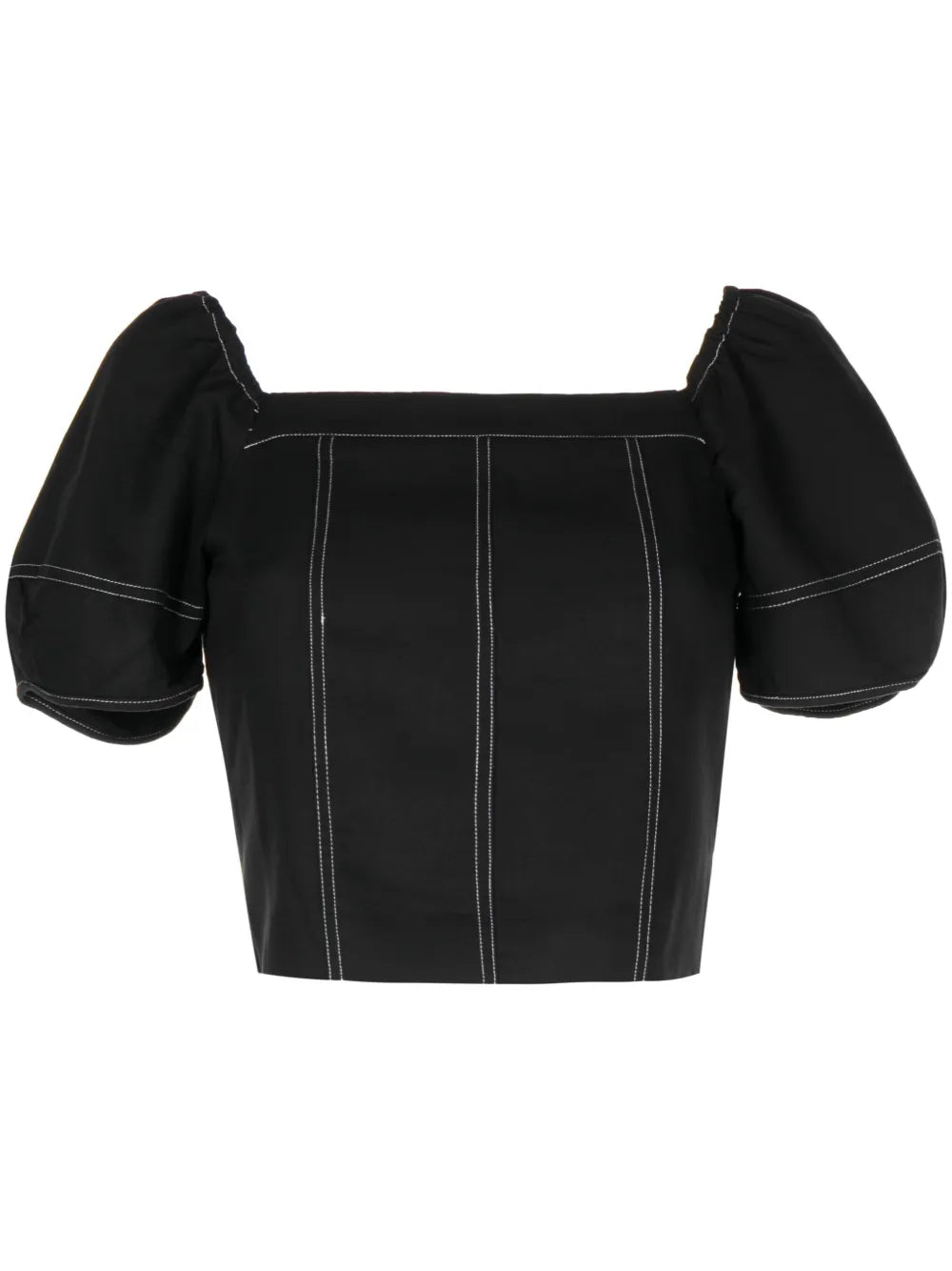 Square-Neck Puff-Sleeve Top
