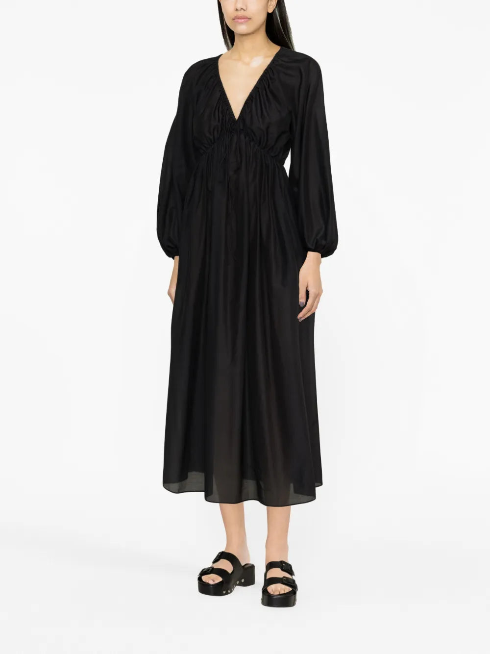 V-Neck Midi Dress