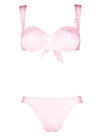 Underwire-Cup Tie-Fastening Bikini Set