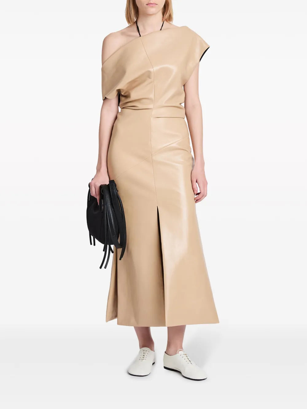 Rosa Off-Shoulder Leather Dress