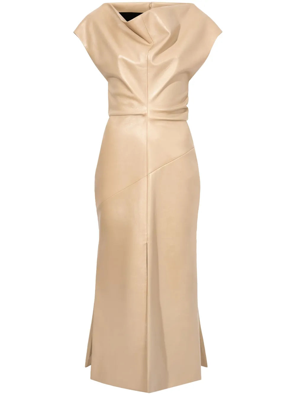 Rosa Off-Shoulder Leather Dress