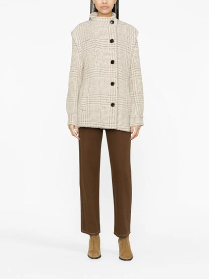 Checked Virgin Wool Coat