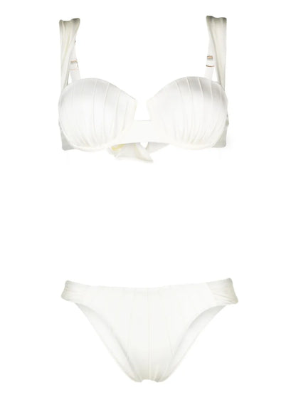 Underwire-Cup Tie-Fastening Bikini Set