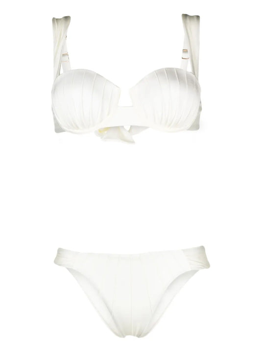 Underwire-Cup Tie-Fastening Bikini Set