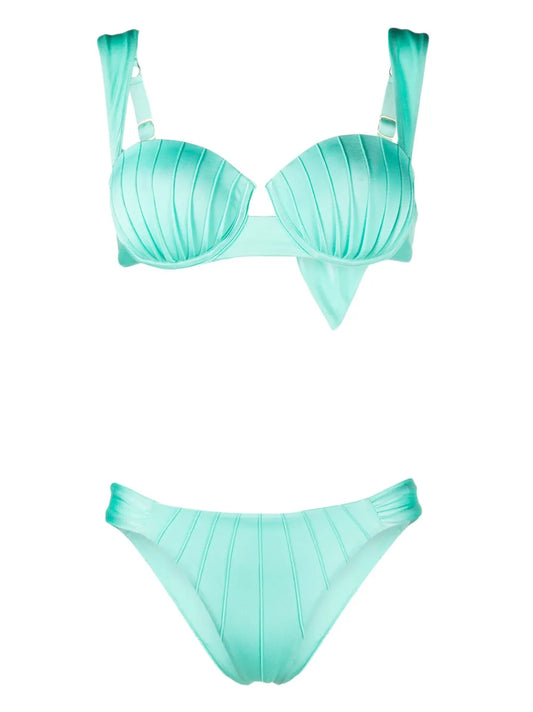 Underwire-Cup Tie-Fastening Bikini Set