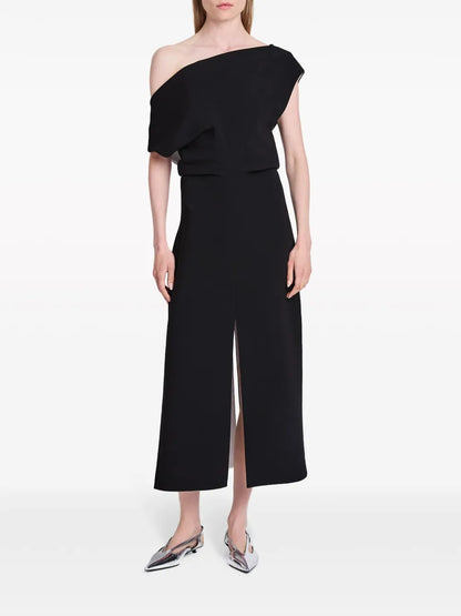 Rosa Cowl-Neck Crepe Maxi Dress