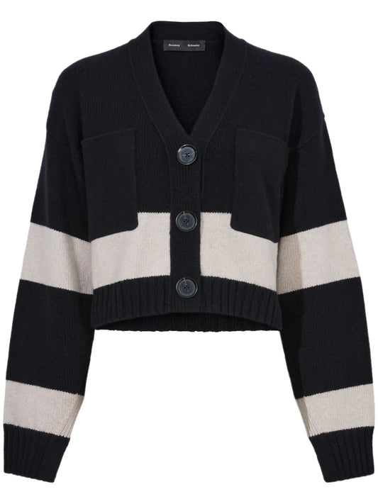 Sofia Striped Wool-Blend Cardigan