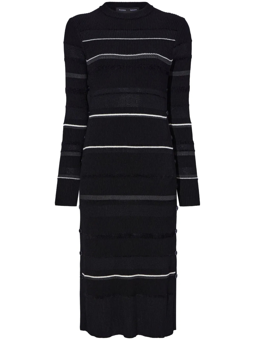 Striped Ribbed Midi Dress
