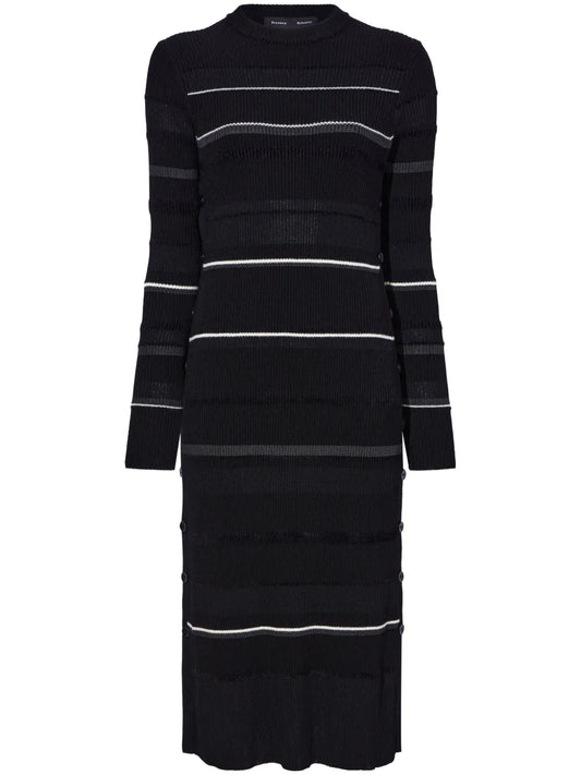 Striped Ribbed Midi Dress