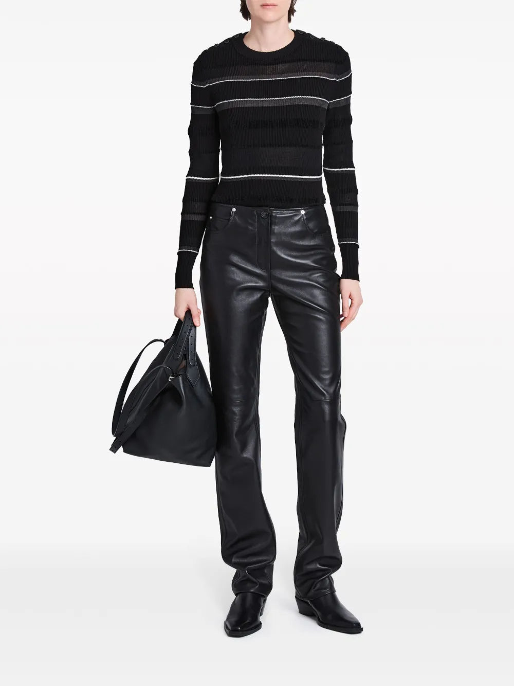 Striped Ribbed Sweatshirt
