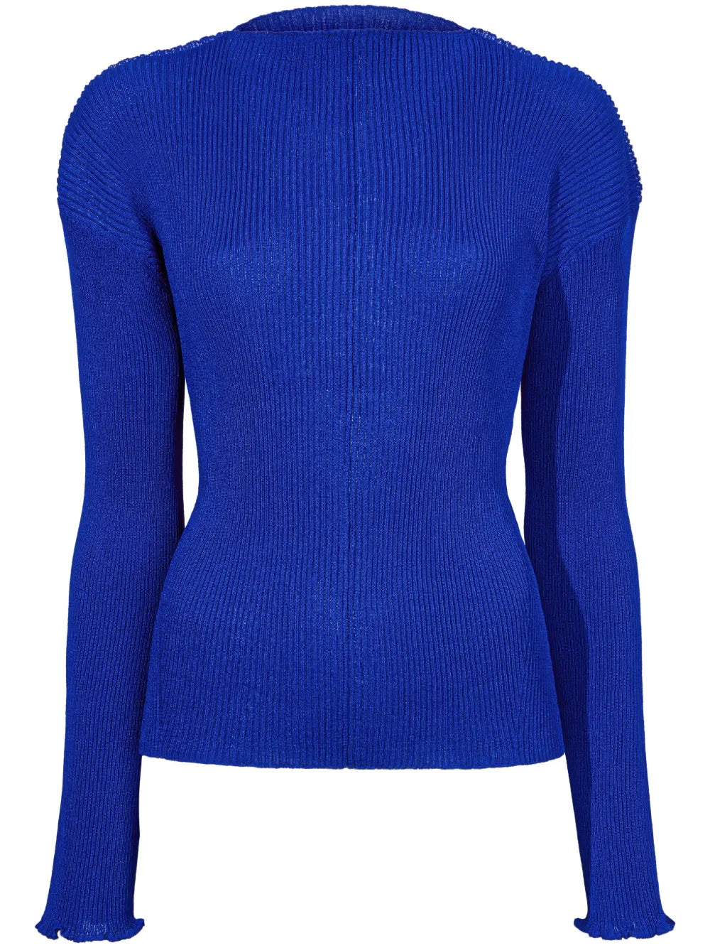Mock-Neck Ribbed Sweatshirt