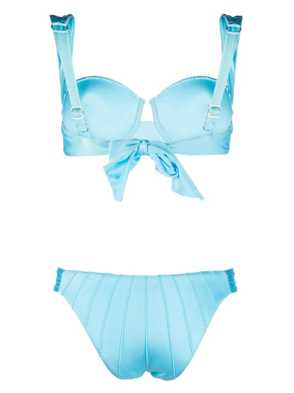 Underwire-Cup Tie-Fastening Bikini Set