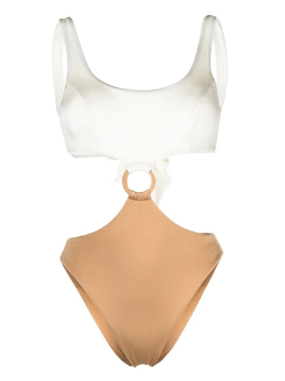 Cut-Out Detailing Colour-Block Swimsuit