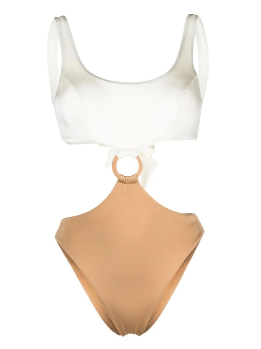 Cut-Out Detailing Colour-Block Swimsuit