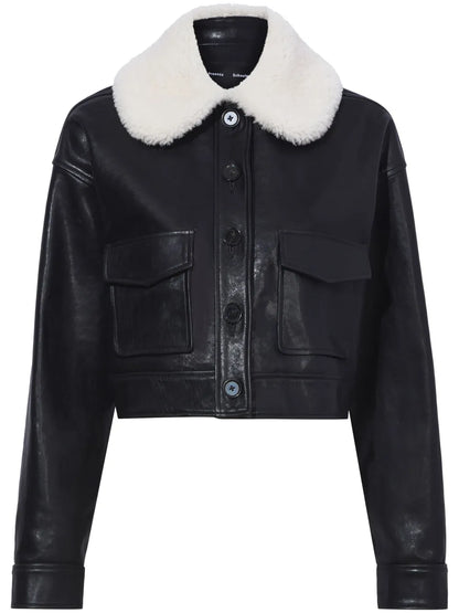 Judd Shearling-Collar Leather Jacket