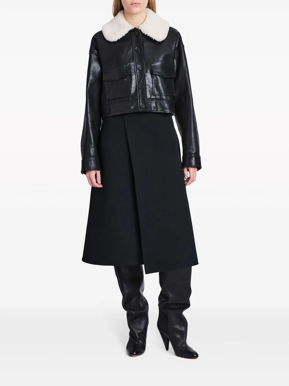 Judd Shearling-Collar Leather Jacket