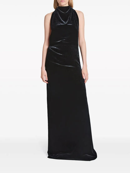 Velvet Cowl-Neck Gown