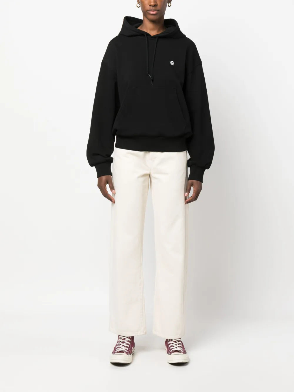 Oversized Embroidered-Logo Hoodie