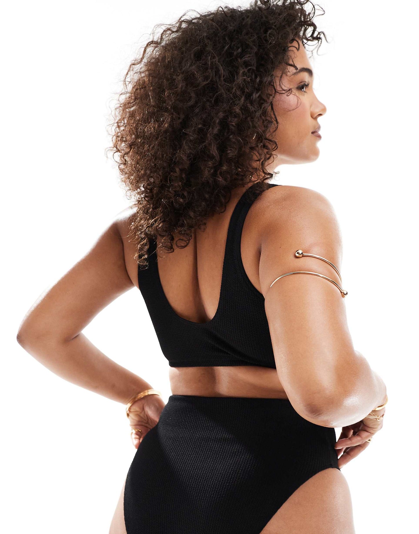 Curve Amy Mix And Match Crinkle Skinny Scoop Crop Bikini Top