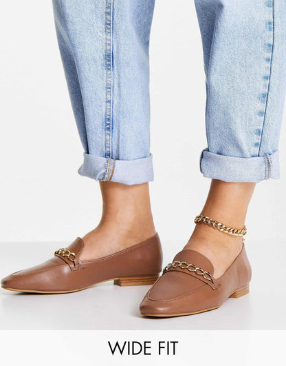 Wide Fit Mingle Chain Loafers