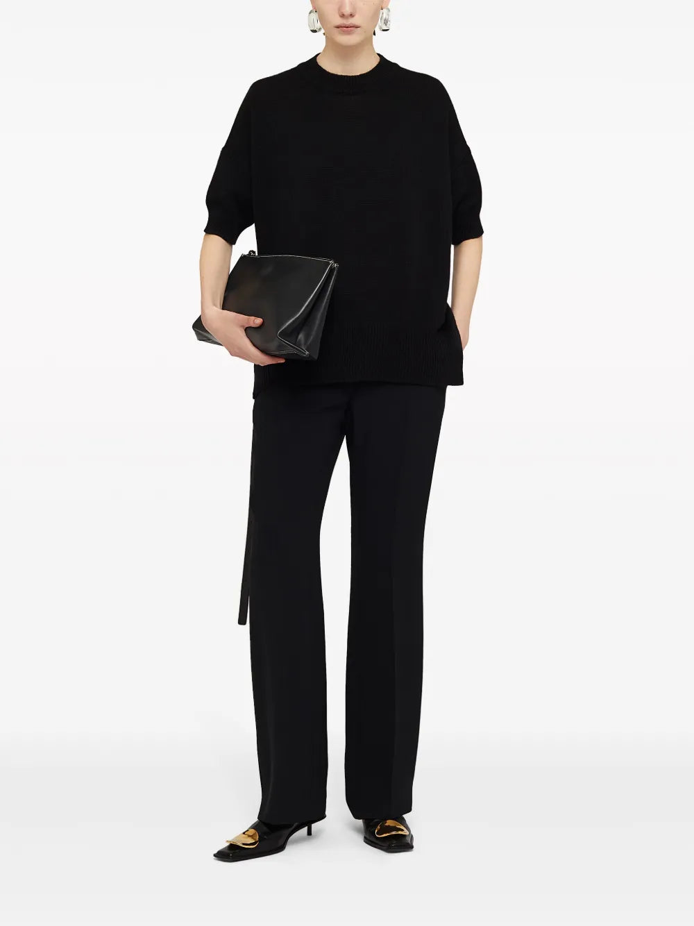 Low-Waist Flared Trousers