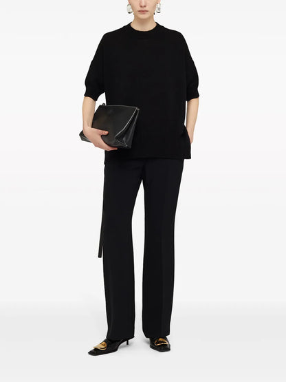 Low-Waist Flared Trousers