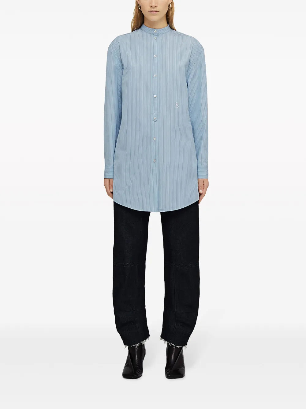 Striped Logo-Patch Cotton Shirt