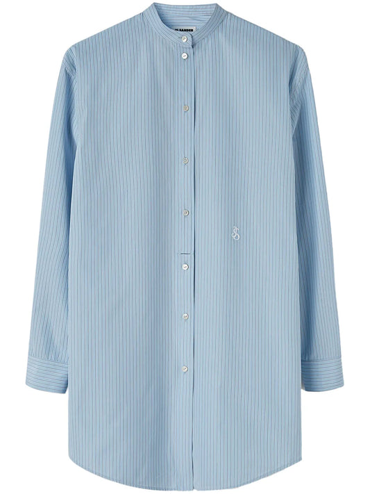 Striped Logo-Patch Cotton Shirt